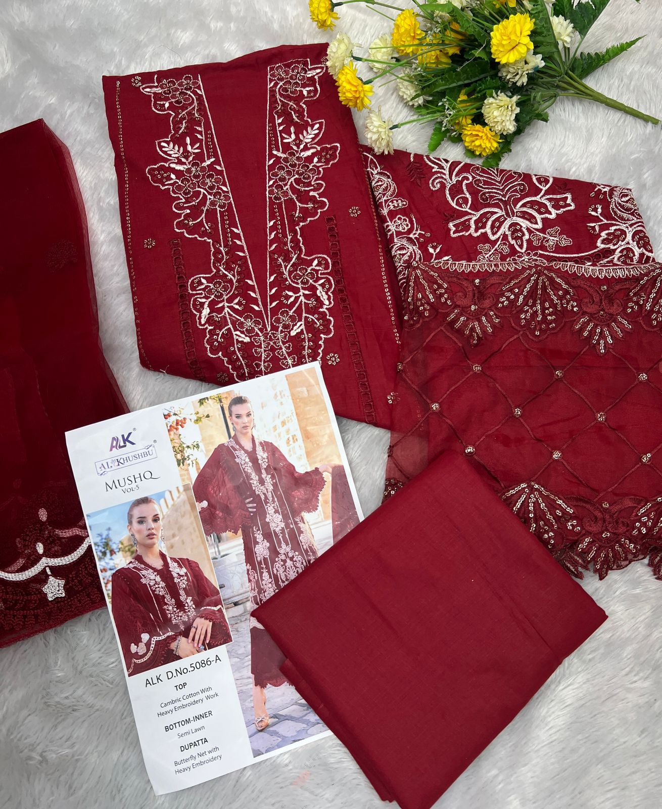 Mushq Vol 5 By Alk Khushbu Cambric Cotton Pakistani Suits Wholesale Clothing Suppliers In India
